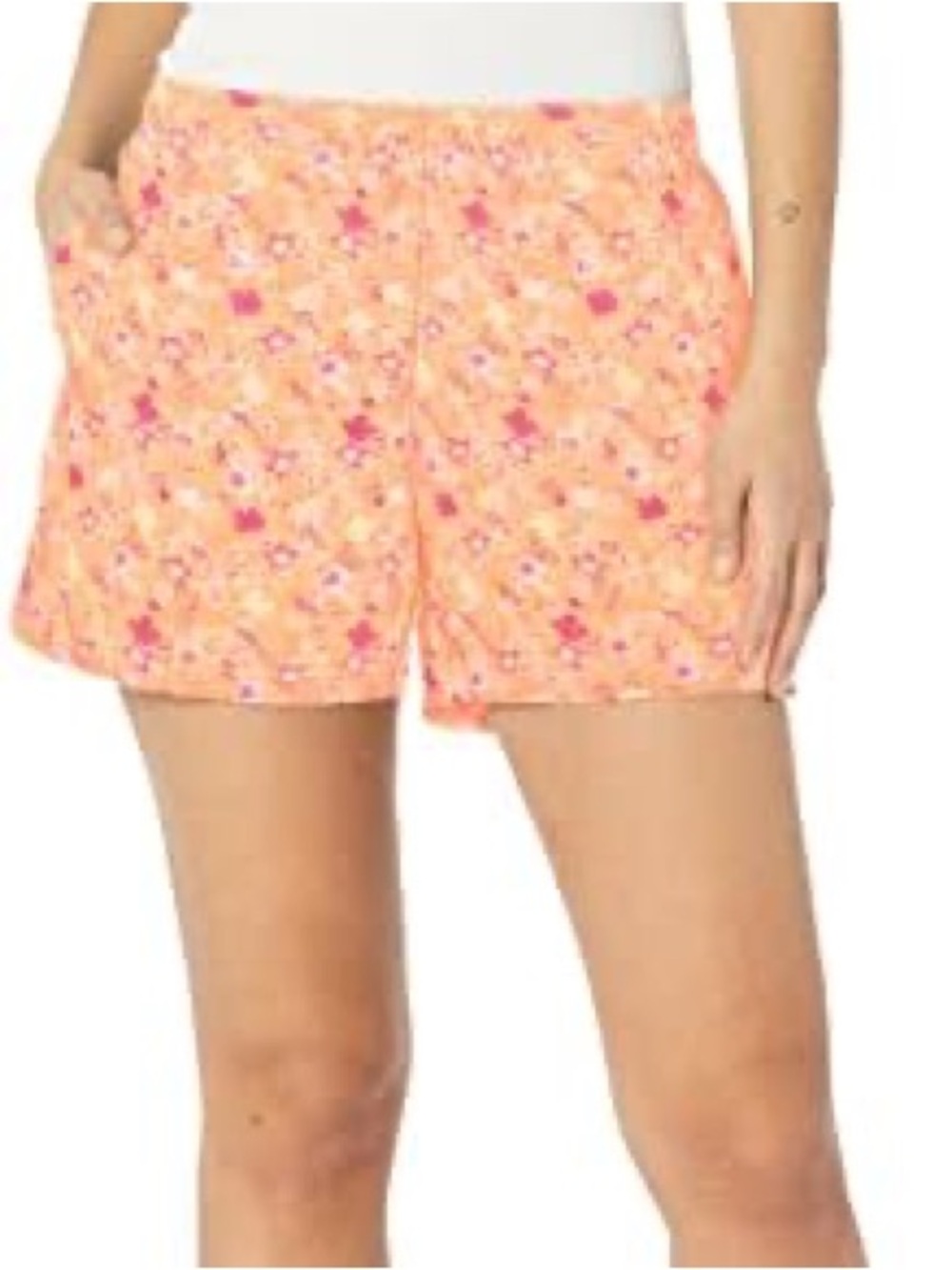 Columbia Women's Sandy River II Peach/Mini Hibiscus Printed Short. Sz 2XL